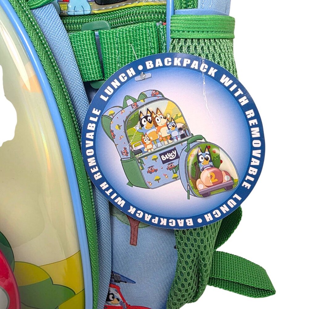 Bluey Kids Laptop Backpack 17" Set with Matching Lunch Tote Bag Adjustable Strap - Picture 2 of 10